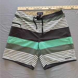 Patagonia Men's Swim Shorts - Black, Green, and Gray